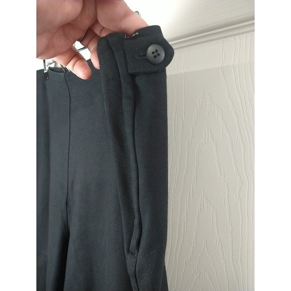 L.L.Bean Women's Black Flat Front Cropped/Ankle Side Zip Button Pants. Size 14 - Picture 4 of 12